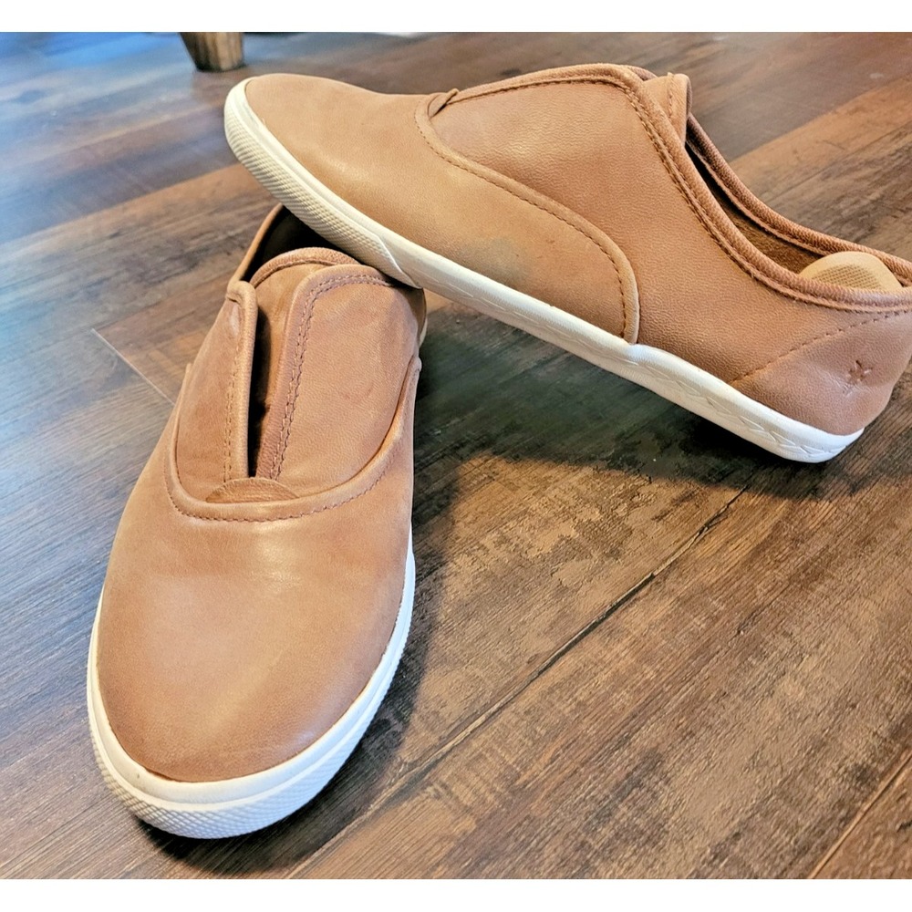 Frye Womens SZ 7.5 Brown Leather Preppy Maya Slip On Low Top Shoe Academia Ivy
